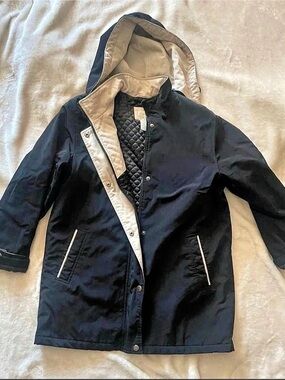 Classic Elements Quilted Utility Jacket Black & Beige Size XL (18)